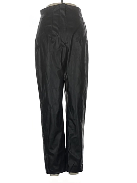 Zara Pants - Zara Black Faux Leather High Rise Ankle Straight Pants Medium